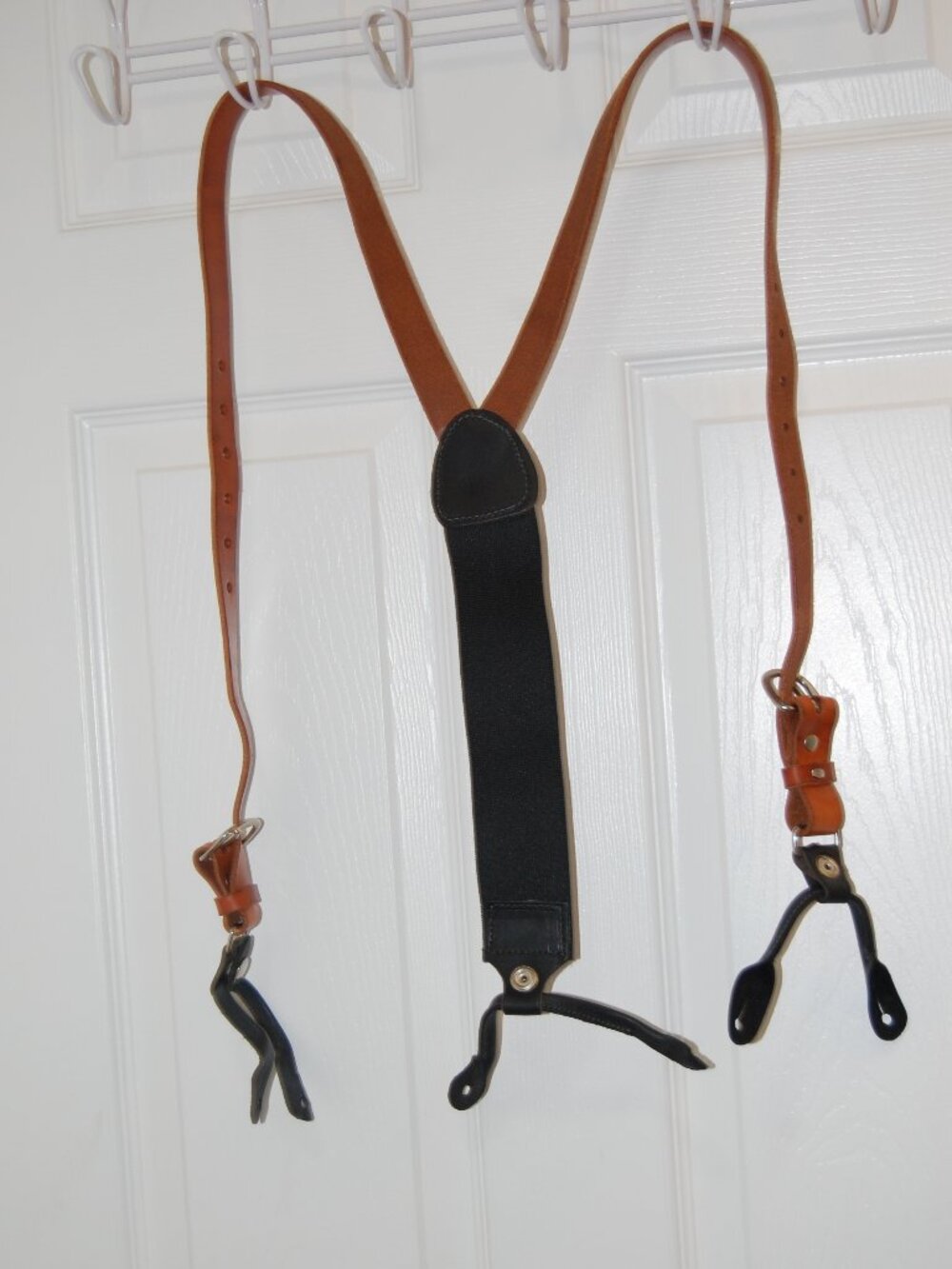 Leather Suspenders- El Paso Texas. 27"Adjustable Straps Good Preowned Condition